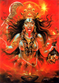 The Goddess Kali, who looks dark and scary but who removes the ego and liberates the soul.
