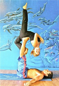 Mary Grace & James Onnikian demonstrating Acro Yoga