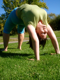 Wheel pose - contract that anus!