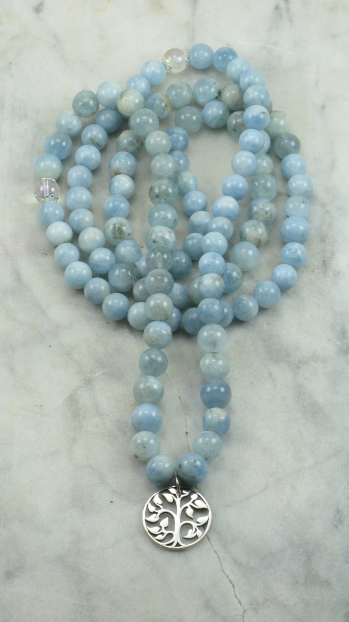 Purity Chakra Bracelet | 21 mala beads, yoga bracelet
